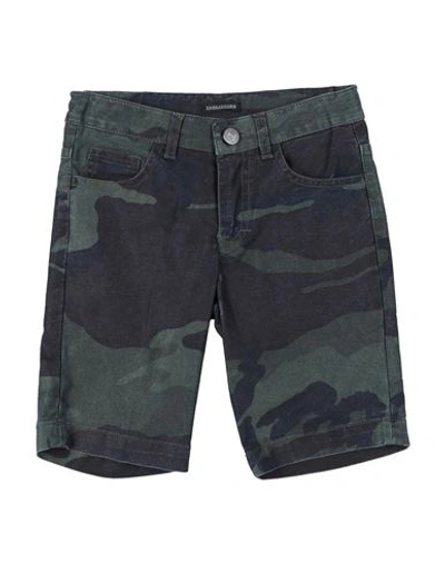 Tagliatore Babies'  Toddler Boy Denim Shorts Military Green Size 6 Cotton, Polyamide, Elastane