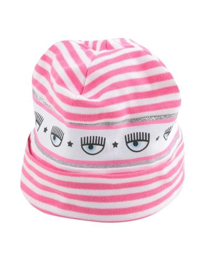 Chiara Ferragni Babies'  Newborn Girl Hat Fuchsia Size 3 Cotton In Pink