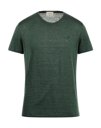 Brooksfield Man T-shirt Military Green Size 44 Linen, Cotton