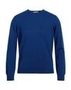 Della Ciana Man Sweater Bright Blue Size 38 Merino Wool, Cashmere
