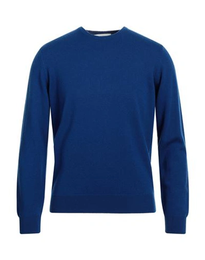Della Ciana Man Sweater Bright Blue Size 38 Merino Wool, Cashmere