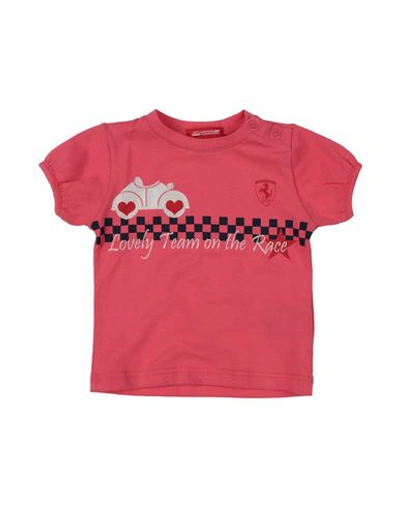 Ferrari Babies'  Newborn Girl T-shirt Salmon Pink Size 3 Cotton, Elastane