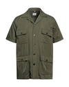 Aspesi Man Shirt Military Green Size S Viscose, Cotton