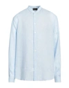 Emporio Armani Man Shirt Light Blue Size Xxl Linen