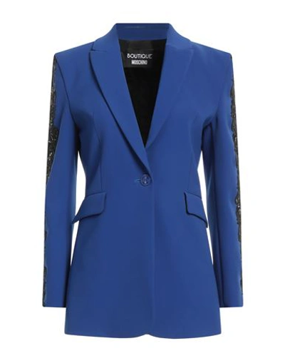 Boutique Moschino Woman Blazer Light Blue Size 6 Polyester, Elastane
