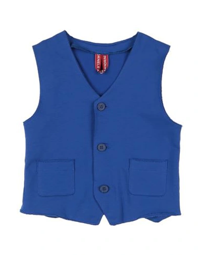 Grey Daniele Alessandrini Babies'  Toddler Boy Tailored Vest Bright Blue Size 5 Cotton, Elastane