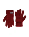 Emporio Armani Toddler Boy Gloves Brick Red Size 7 Virgin Wool In Red