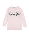 PHILIPP PLEIN PHILIPP PLEIN TODDLER GIRL SWEATER LIGHT PINK SIZE 6 VIRGIN WOOL, VISCOSE, POLYAMIDE, CASHMERE, META