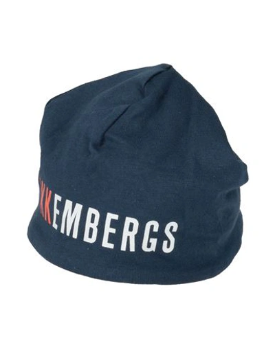 Bikkembergs Babies'  Newborn Boy Hat Navy Blue Size 3 Cotton, Elastane