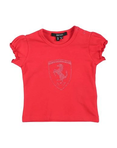 Ferrari Babies'  Newborn Girl T-shirt Red Size 0 Cotton, Elastane