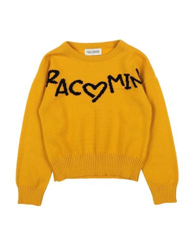Fracomina Mini Babies'  Toddler Girl Sweater Marigold Size 4 Viscose, Polyester, Polyamide In Yellow