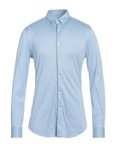 Pal Zileri Man Shirt Sky Blue Size 16 Cotton