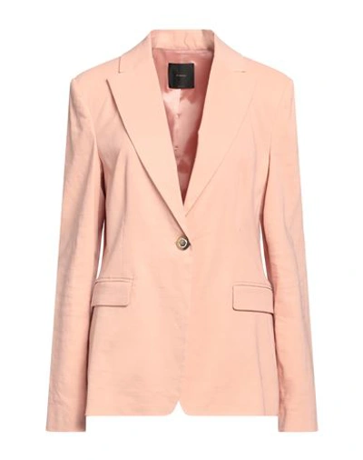 Pinko Woman Blazer Pink Size 8 Linen, Viscose, Elastane