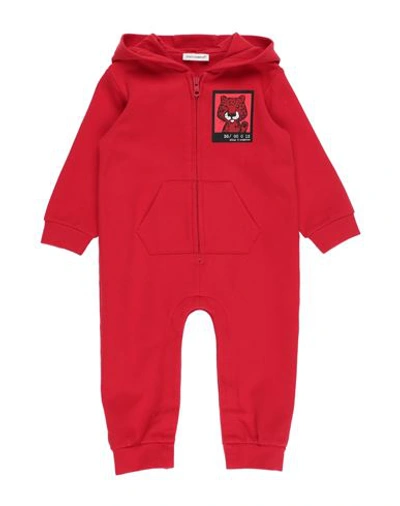 Dolce & Gabbana Newborn Boy Baby Jumpsuits Red Size 0 Cotton, Elastane