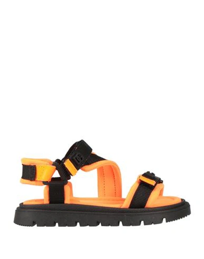 Dolce & Gabbana Babies'  Toddler Boy Sandals Orange Size 10c Polyamide, Calfskin, Elastane