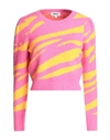 Only Woman Sweater Fuchsia Size L Nylon, Acrylic In Pink