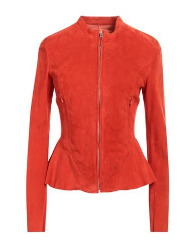 Drome Woman Jacket Orange Size M Lambskin