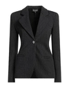 Emporio Armani Woman Blazer Steel Grey Size 4 Polyamide, Polyester, Elastane, Silk