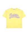 Gaelle Paris Babies' Gaëlle Paris Toddler Girl T-shirt Yellow Size 4 Cotton, Elastane