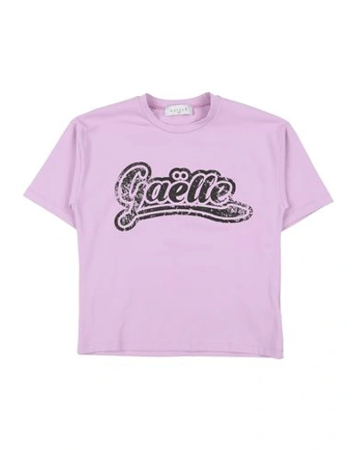 Gaelle Paris Babies' Gaëlle Paris Toddler Girl T-shirt Lilac Size 4 Cotton, Elastane In Purple