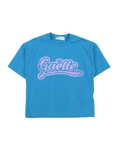 Gaelle Paris Babies' Gaëlle Paris Toddler Girl T-shirt Azure Size 4 Cotton, Elastane In Blue