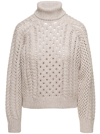 Brunello Cucinelli Cable-knit Cashmere-blend Sweater In Beige