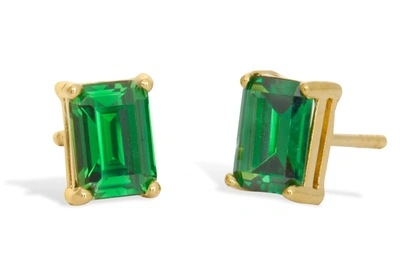 Savvy Cie Jewels Emerald Cut Earrings In Green