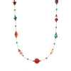 Ross-simons Italian Multicolored Murano Glass Bead Christmas Necklace In Multi