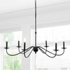 JONATHAN Y WICKLOW 34.75" 6-LIGHT BOHEMIAN FARMHOUSE IRON LED CHANDELIER