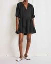 APIECE APART LINEN MINI MITTE DRESS IN BLACK