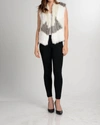 Love Token Jane Genuine Rabbit Fur Vest In Ivory Combo In White
