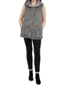 LOVE TOKEN NASTIA REVERSIBLE GENUINE REAL RABBIT FUR VEST IN GRAY