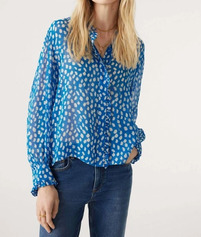 Ba&sh Bingo Ruffled Trim Blouse In Blue