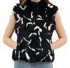 Love Token Helen Genuine Real Rabbit Fur Vest In Black In Black