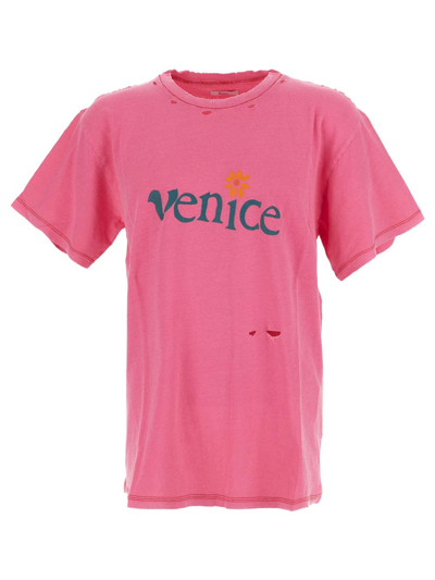 Erl Venice-be Nice T-shirt In Pink