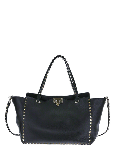 Valentino Garavani Rockstud中号托特包 In Black