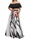 Lucci Lu 2pc Floral Print Gown In Black/print In Multi