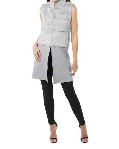 Love Token Earl Genuine Rabbit Vest In Gray In Grey