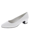 Easy Street Prim Womens Faux Leather Slip On Pumps In White