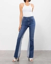 Hidden High Rise Panel Flare In Dark Wash In Blue