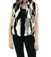 Love Token Ellison Genuine Real Rabbit Fur Collared Vest In Black Combo In Black