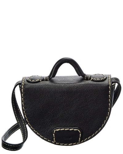 Chloé Edith Nano Leather Saddle Bag In Black