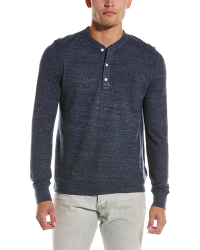Brooks Brothers Duofold Henley In Blue