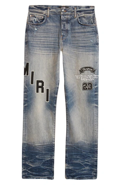 Amiri Hockey 直筒牛仔裤 In Blue