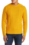 Schott Cableknit Sweater In Sunflower