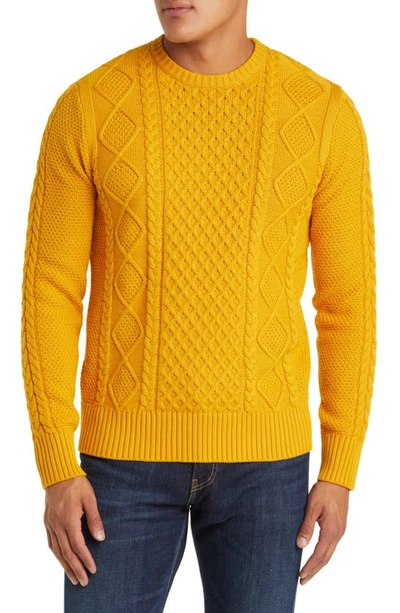 Schott Cableknit Sweater In Sunflower