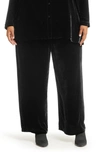 Eileen Fisher Velvet Wide-leg Pant In Nocturne In Black