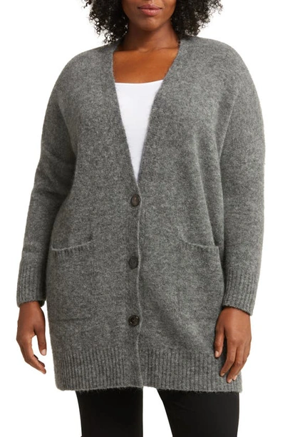 Eileen Fisher Button-down Mohair Cardigan In Meteor