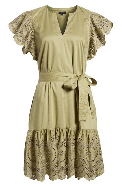 Rails Darlene Eyelet-embroidered Mini Dress In Brown