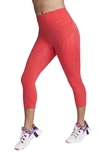 Nike Women's Go Firm-support High-waisted Cropped Leggings With Pockets In Red
